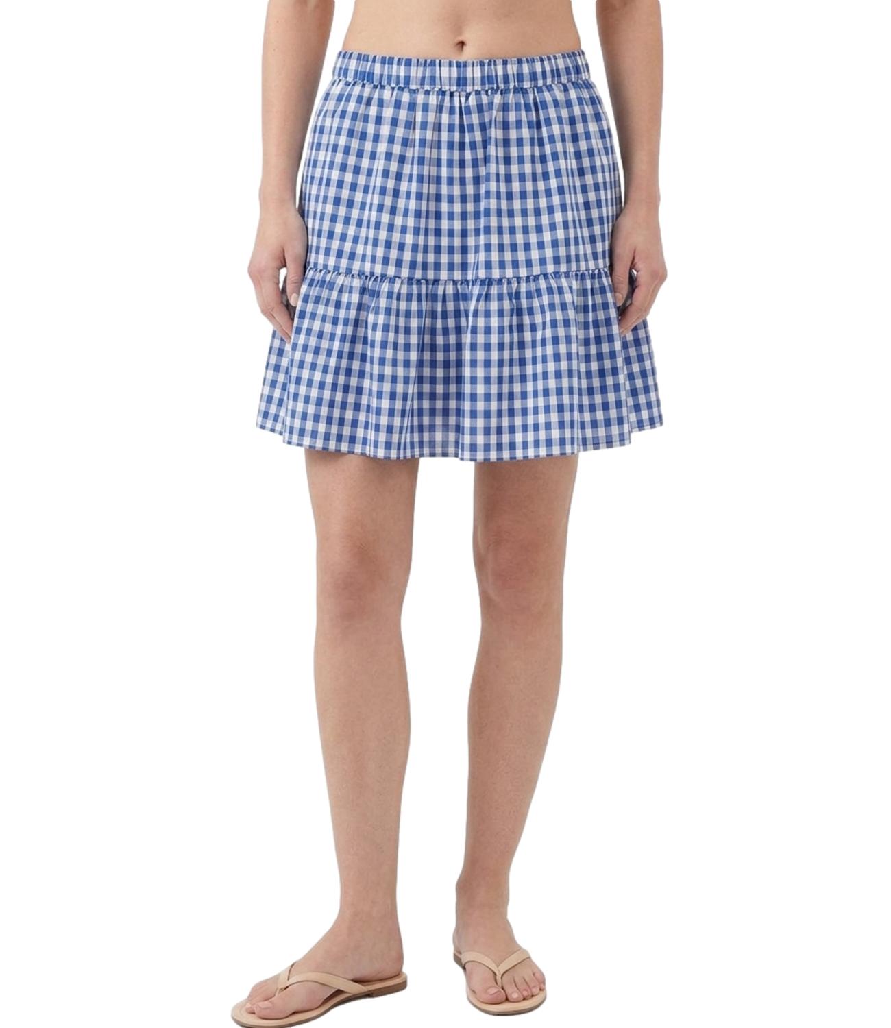 Vicolo Gonna Quadri Naturale/oceano Donna