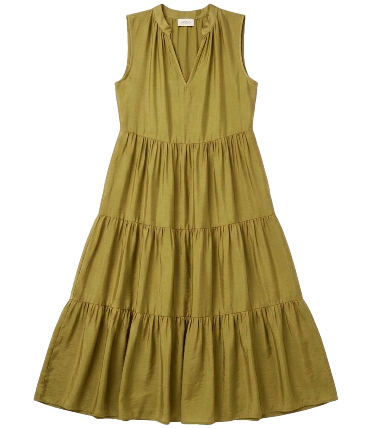 Vicolo Abito Balze Verde Donna