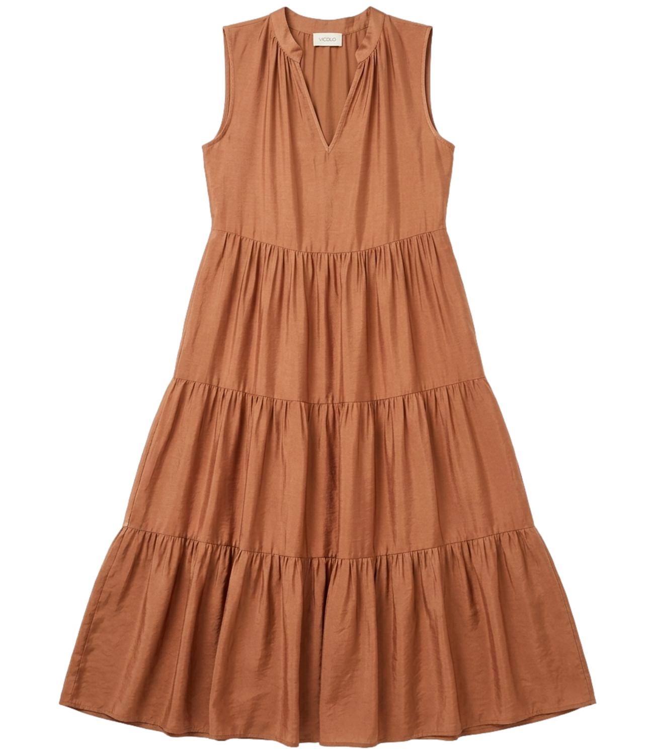 Vicolo Abito Balze Terracotta Donna