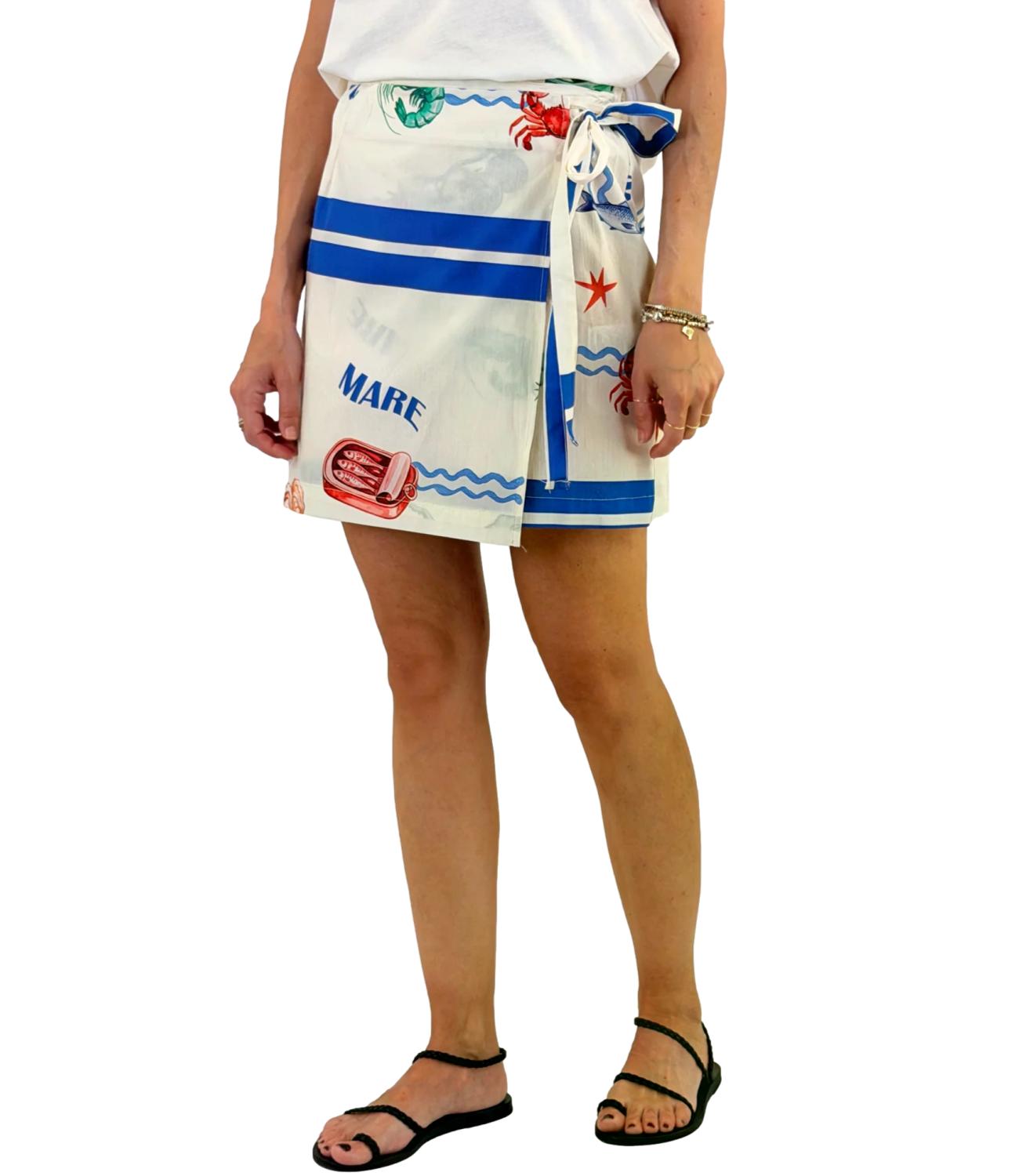 Vicolo Gonna Bianco/Blu Donna