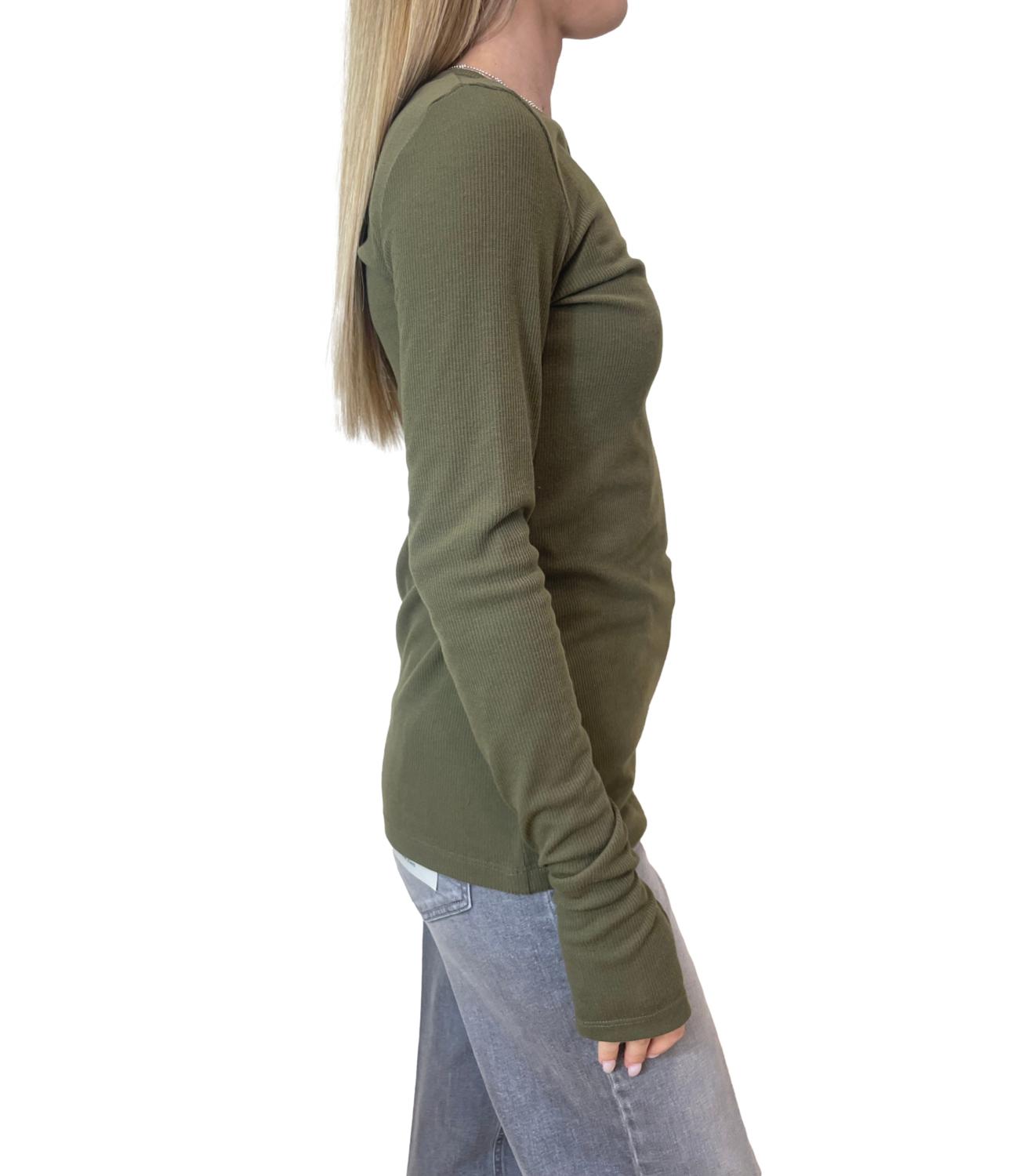 Vicolo Top C/Manicotti Verde Donna