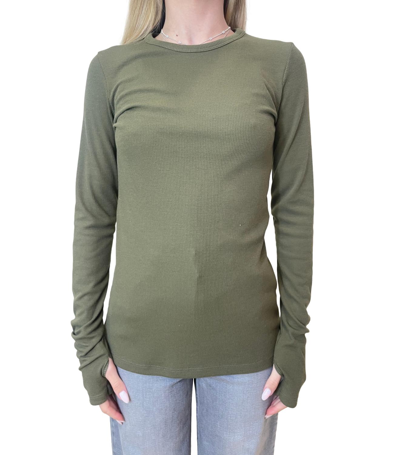 Vicolo Top C/Manicotti Verde Donna