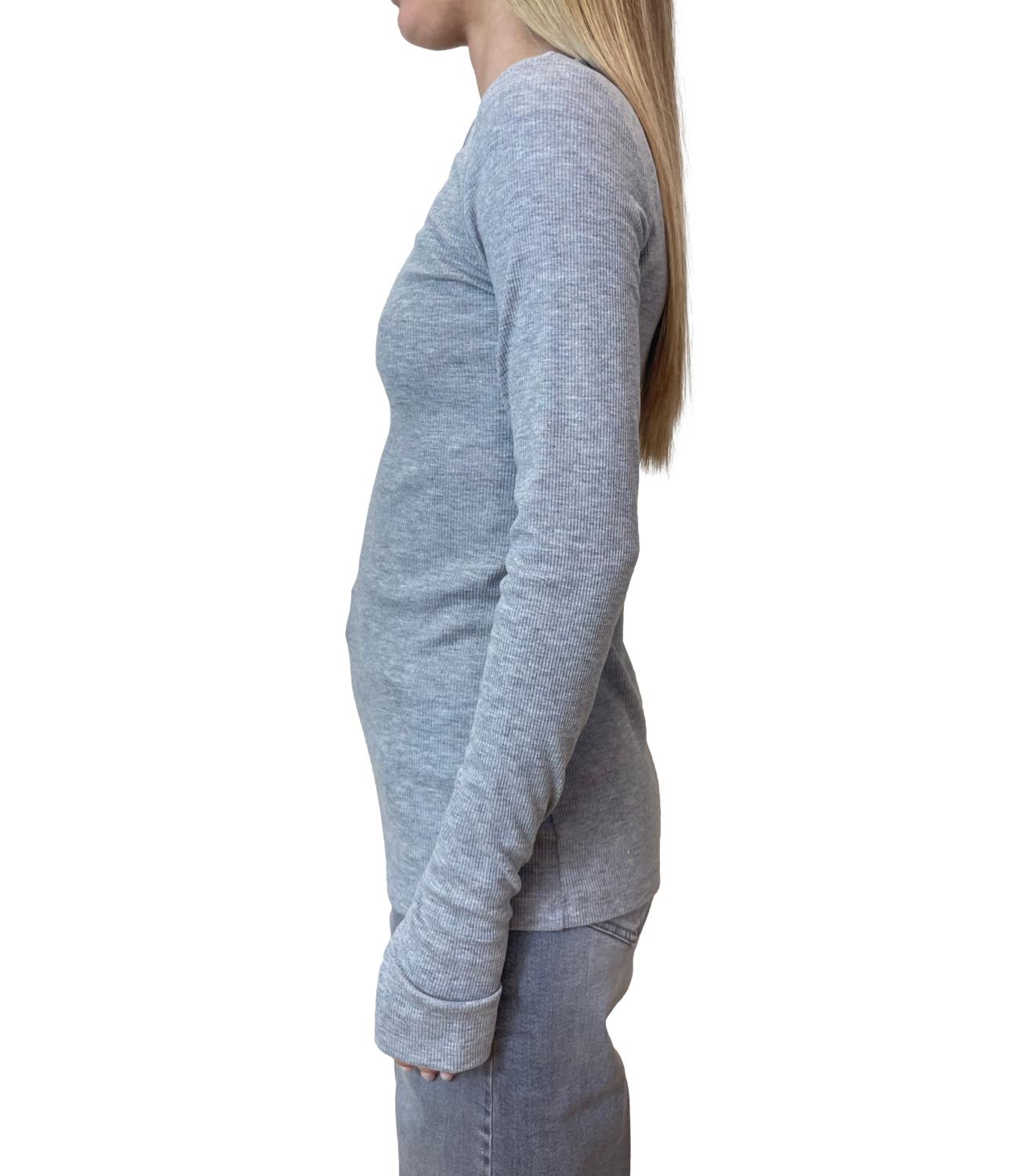 Vicolo Top C/Manicotti Grigio Donna