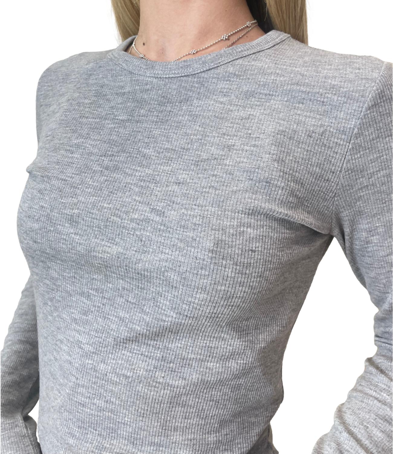 Vicolo Top C/Manicotti Grigio Donna