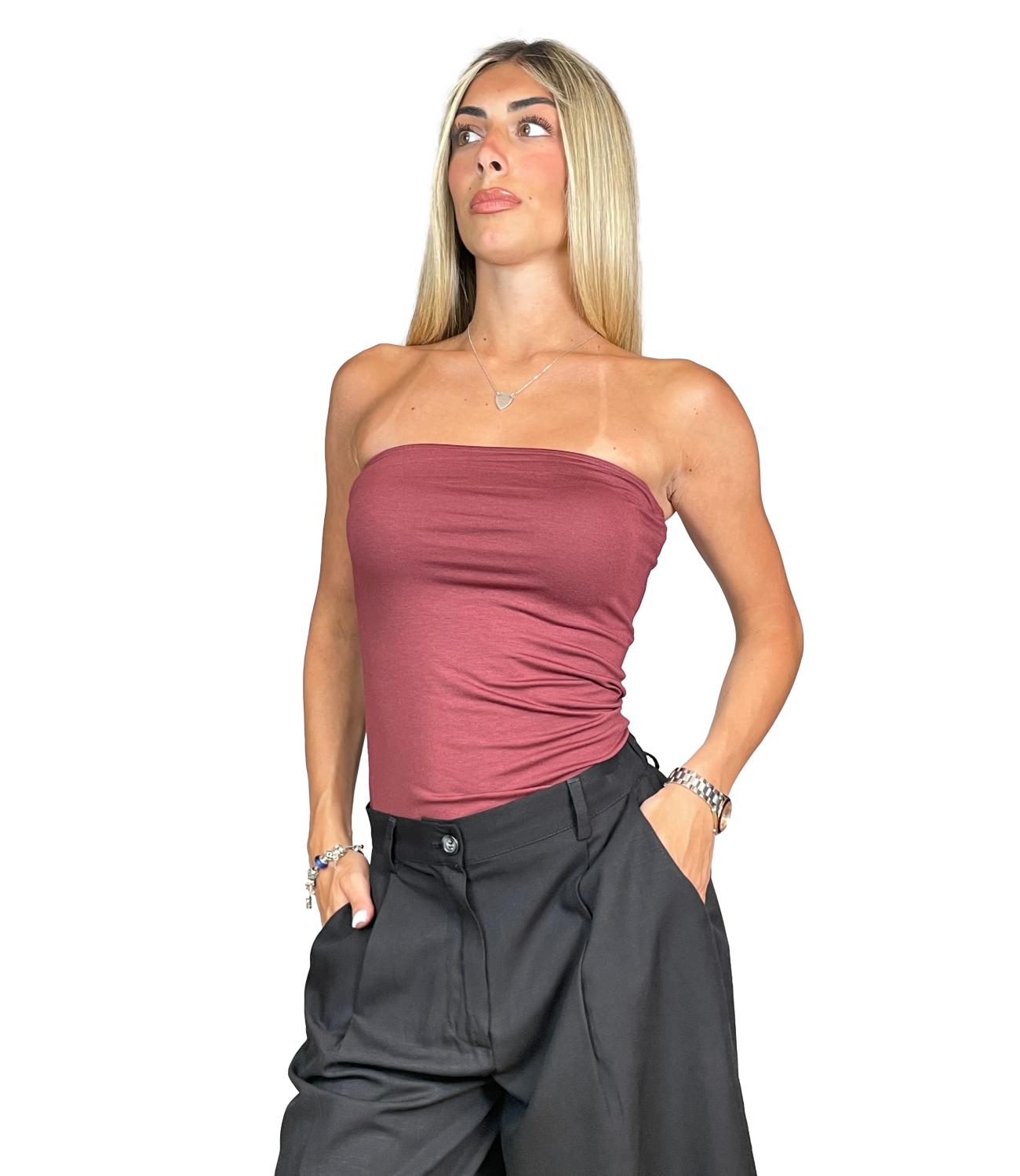 Vicolo Top Bordeaux Donna