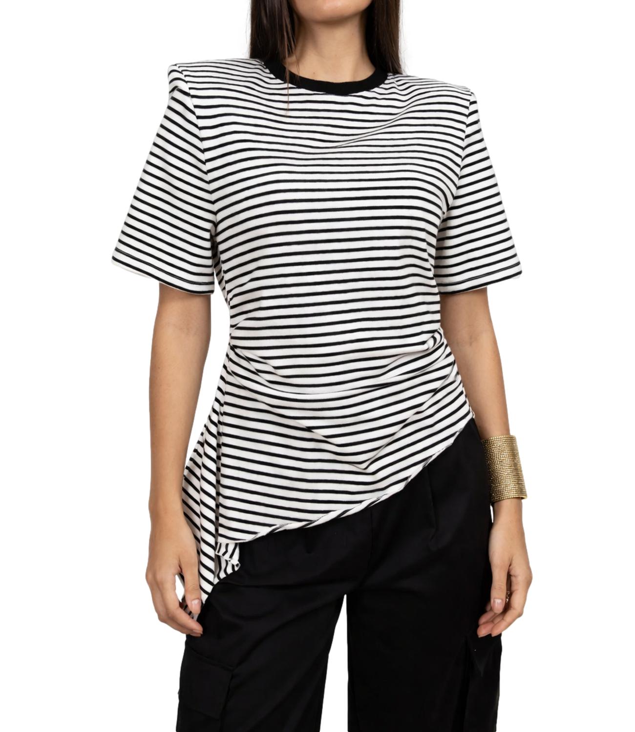 Vicolo T-shirt Riga Burro/nero Donna