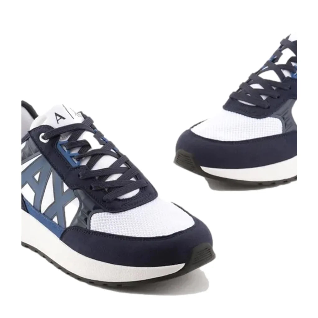 Sneakers multimateriale uomo White Blue - Sneakers