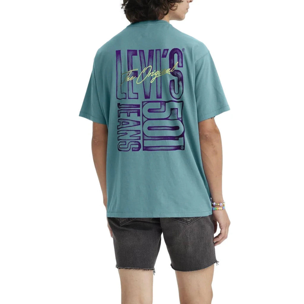 T-shirt Levi’s Celeste con logo 501 sul petto da uomo in