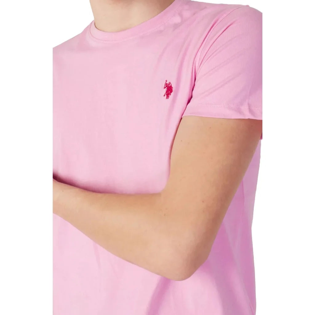 T-shirt U.S. POLO ASSN uomo in cotone color rosa - T-shirt