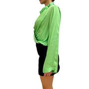 VICOLO Camicia incrociata verde acido donna - Top