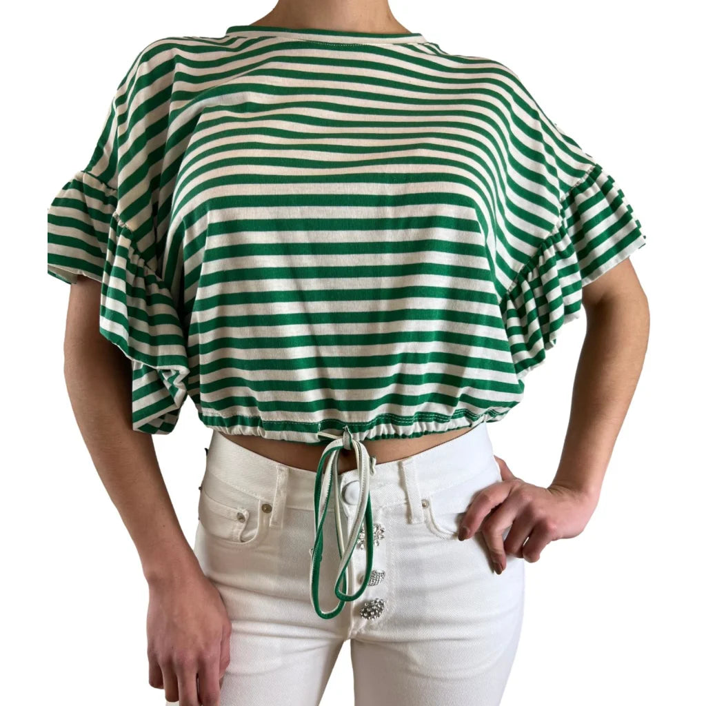 VICOLO T-shirt righe bianco/verde donna - UNI - T-shirt