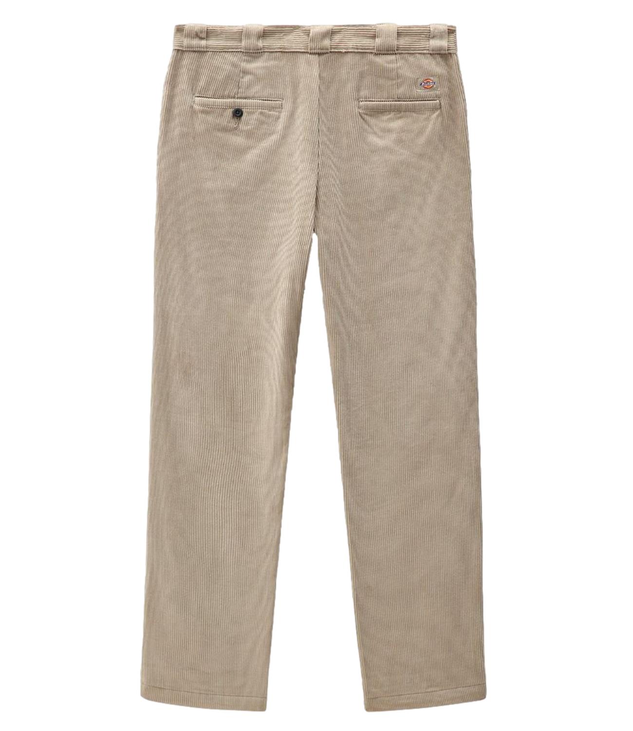 Pantalone beige da uomo in velluto a coste larghe