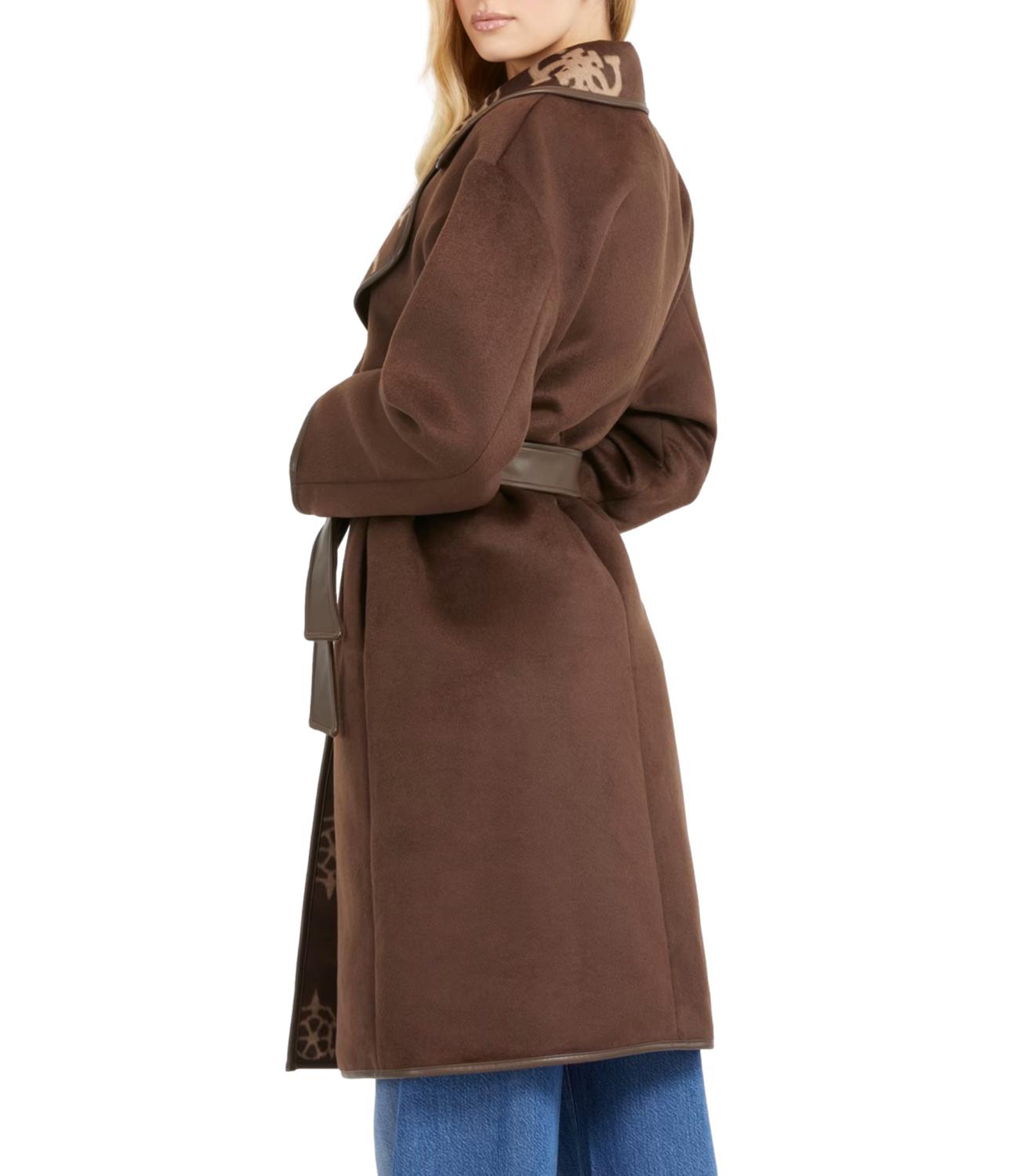 Cappotto Ludovica logo wrap coat marrone donna
