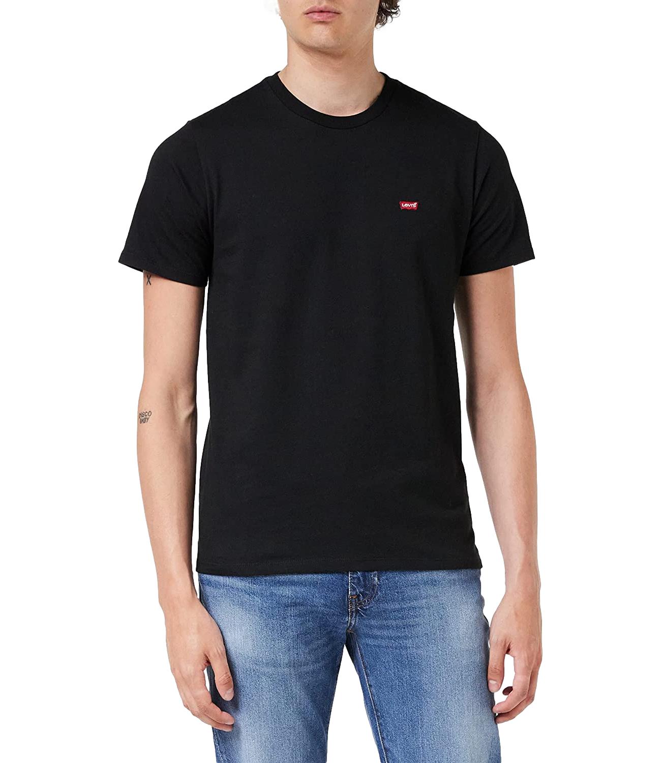 T-shirt nera Levi's uomo con logo mini sul petto