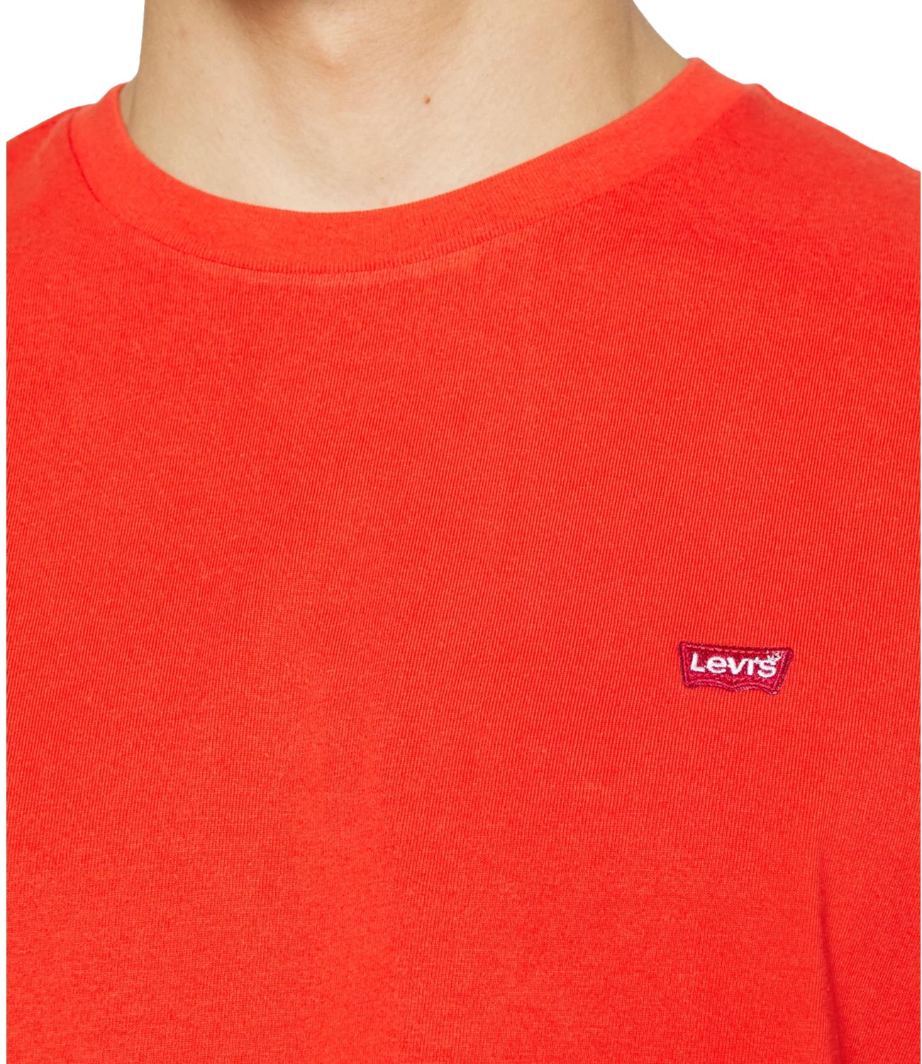 T-shirt arancio aragosta Levi's uomo con logo mini sul petto