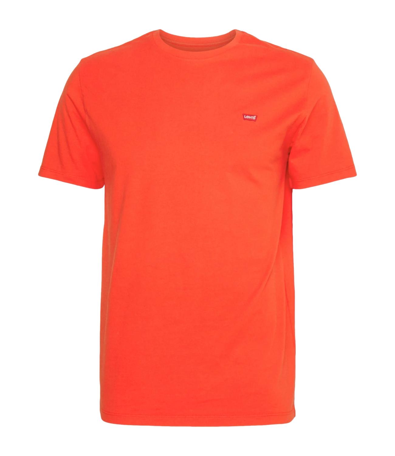 T-shirt arancio aragosta Levi's uomo con logo mini sul petto