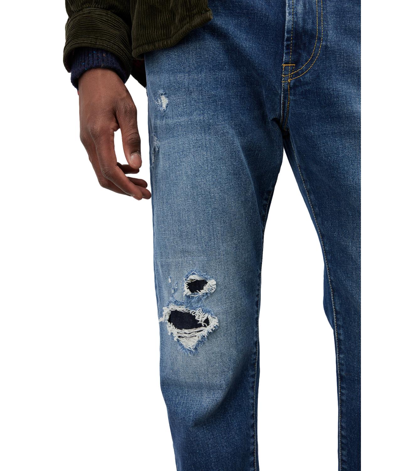 Roy Roger's Jeans uomo Empire State denim slavato con strappi