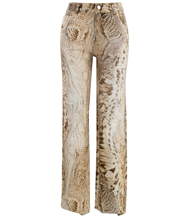 Blumarine pantalone stampato beige donna 2J011A