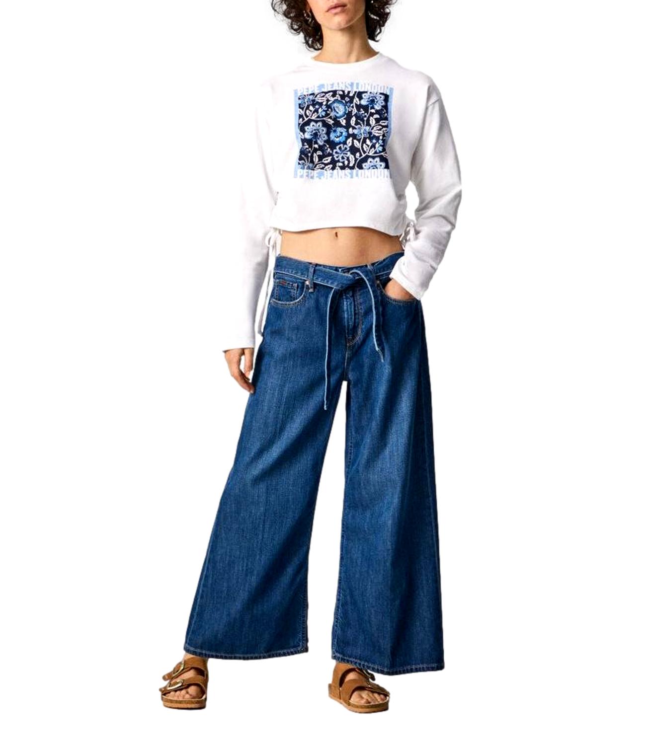 Pantaone Jeans a zampa con cinta denim HAILEY