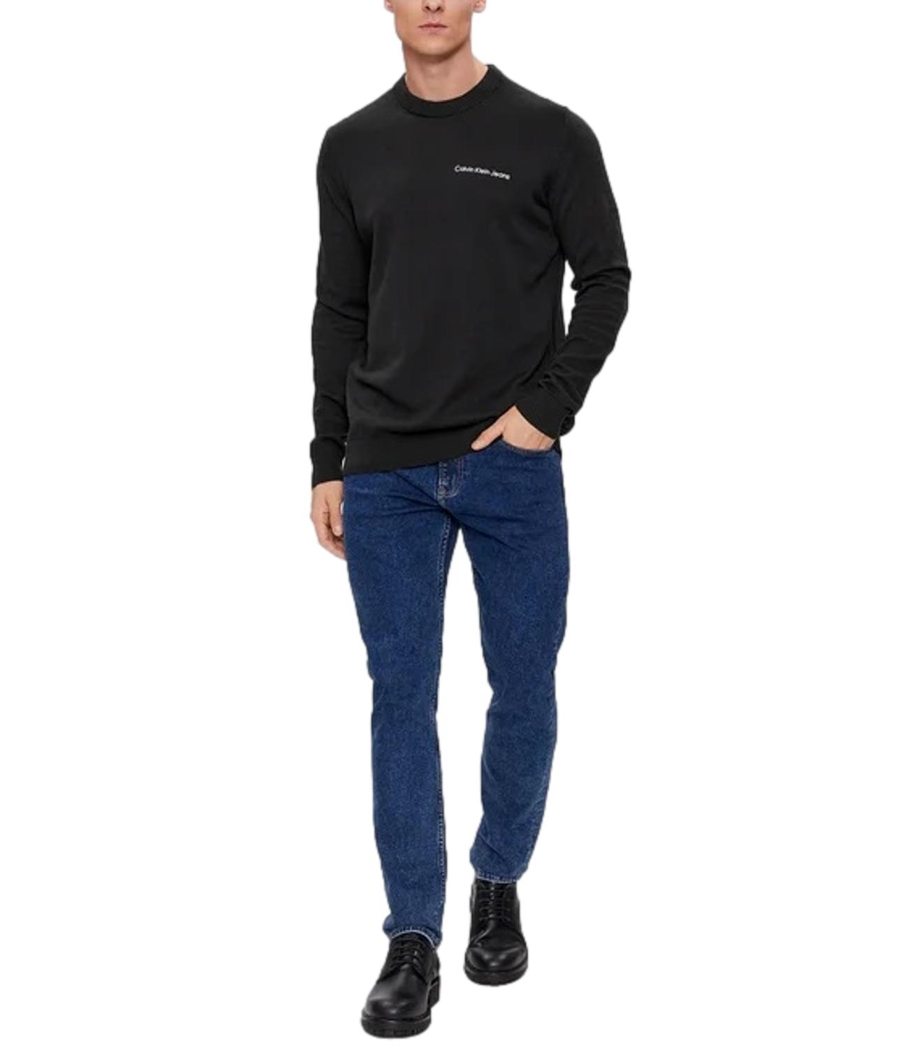 Pullover Calvin Klein nero da uomo in cotone