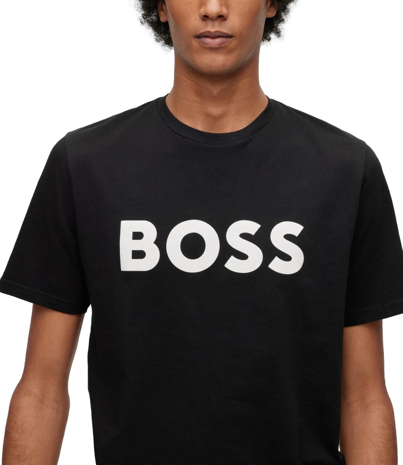 Hugo Boss t-shirt uomo in cotone jersey nera