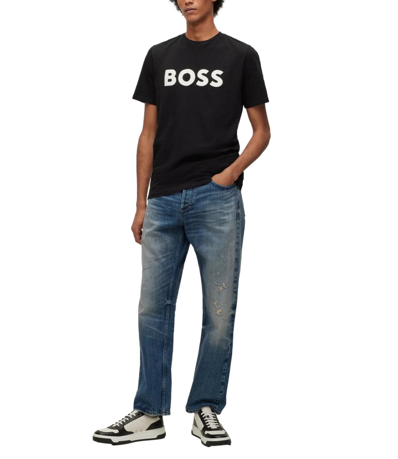 Hugo Boss t-shirt uomo in cotone jersey nera