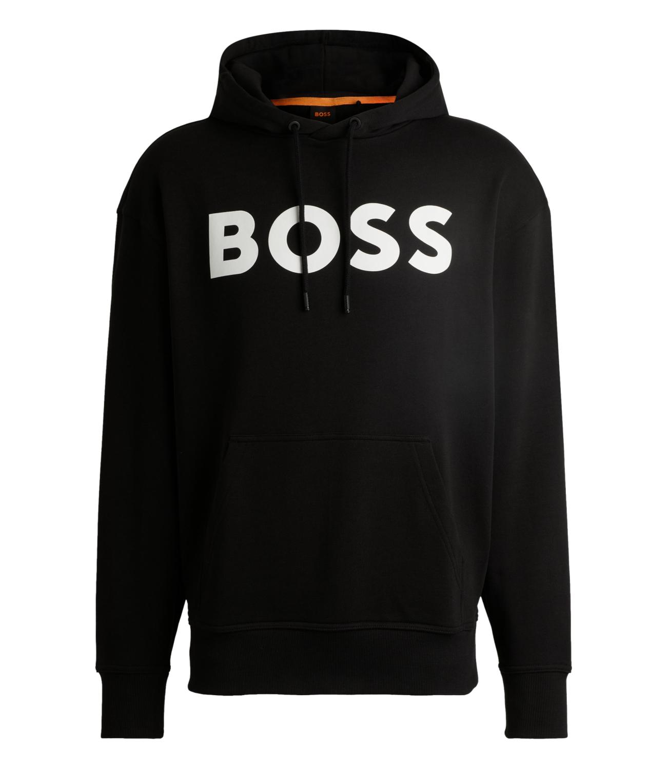 Hugo Boss Felpa nera con cappuccio