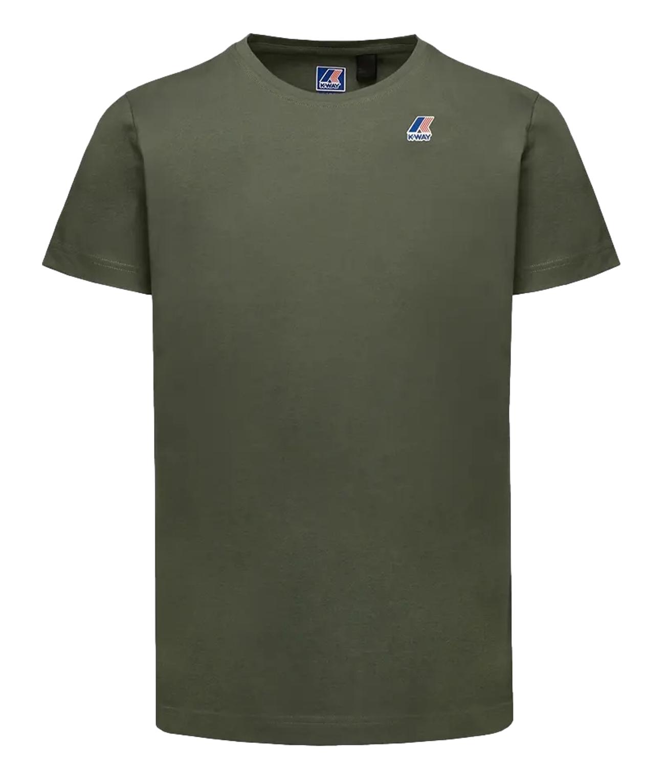 T-Shirt Bianca K-way verde militare uomo