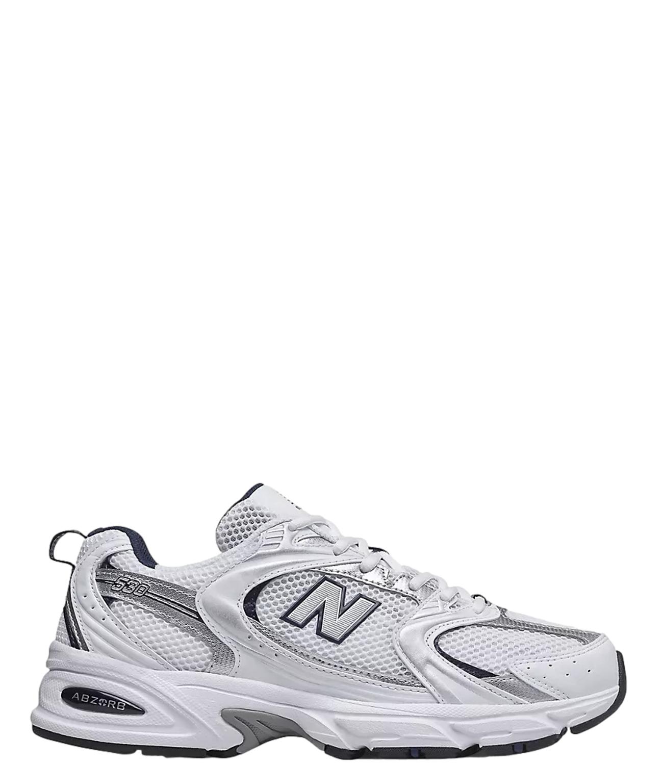 New Balance 530 bianca grigio argento